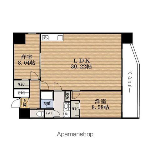 プレジオKITAHAMA(2LDK/5階)の間取り写真