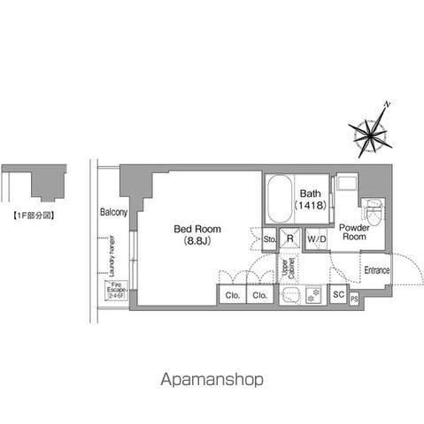 コンフォリア・リヴ新中野サウス(1K/6階)の間取り写真