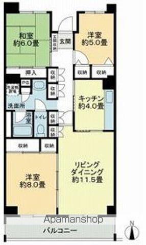 テレパレス船橋三咲A棟(3LDK/5階)の間取り写真