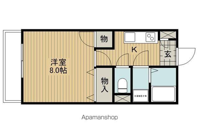 ビューヒメミヤ(1K/2階)の間取り写真