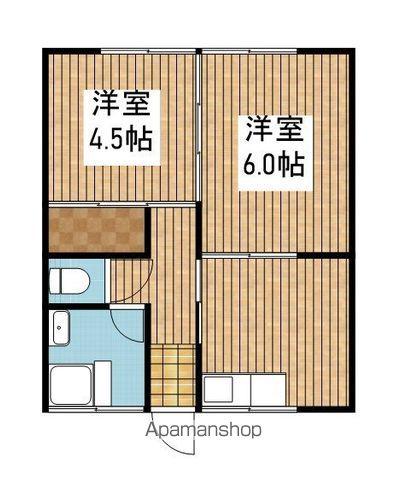 斉藤アパート(2K/2階)の間取り写真