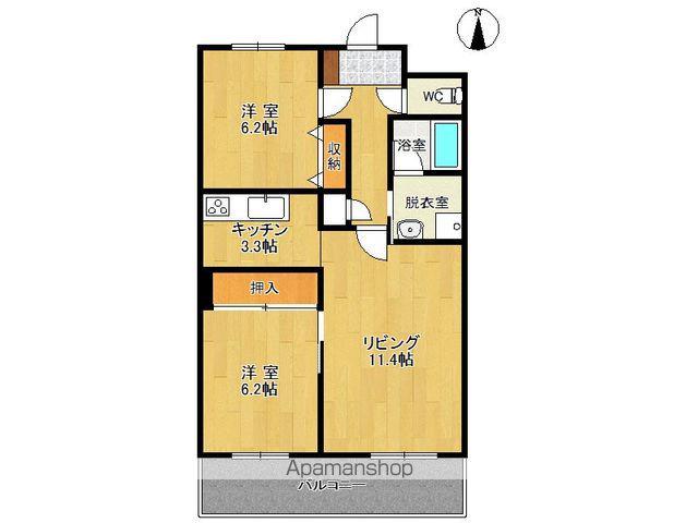 カーサ・藤(2LDK/1階)の間取り写真