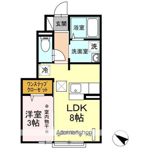 D-ROOM清水(1LDK/1階)の間取り写真