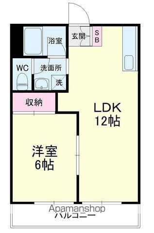 コーポことぶき(1LDK/2階)の間取り写真