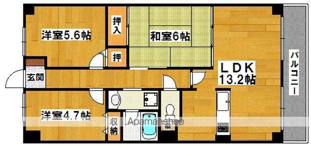 フィオーレ白鷺(3LDK/1階)の間取り写真