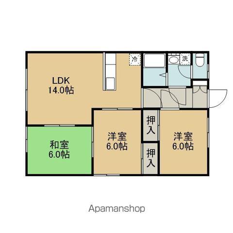コーポムーンライトI棟(3LDK/1階)の間取り写真