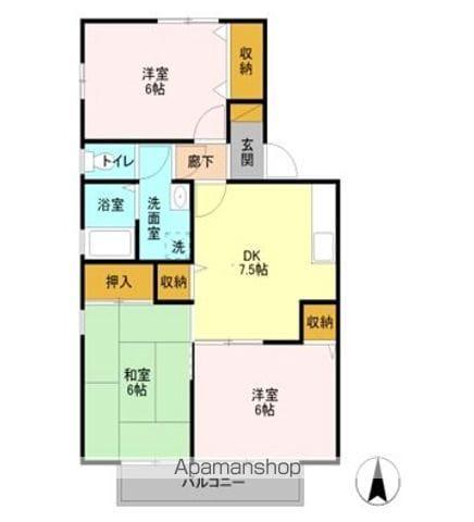 農住メゾンジュネスB(3DK/1階)の間取り写真