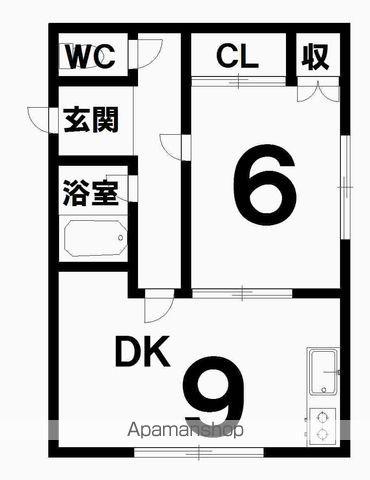 コーポ信成(1DK/2階)の間取り写真