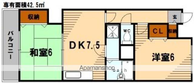 パレスコスゲ(2DK/1階)の間取り写真
