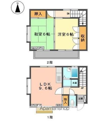 ポプリハウス(2DK/1階)の間取り写真