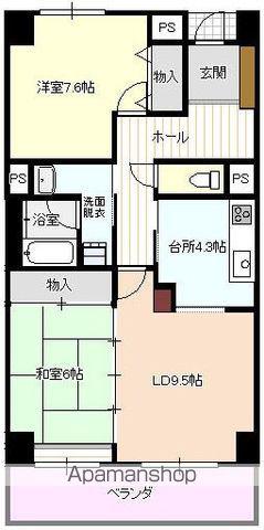 Kプラッツ(2LDK/6階)の間取り写真