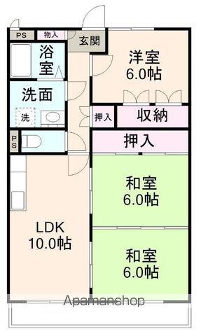 メゾン・ド・カメリア(3LDK/6階)の間取り写真