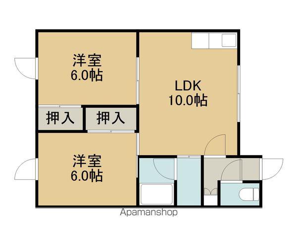 ロイヤルハイム青雲B(2LDK/2階)の間取り写真