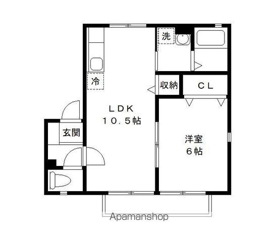 ウイスタリア(1LDK/1階)の間取り写真