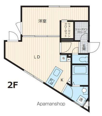 FULLEA椎名町(1LDK/2階)の間取り写真