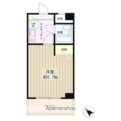 シャルム白楽(ワンルーム/2階)の間取り写真