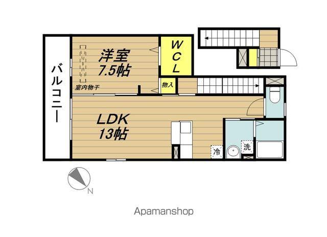 サークルレイ喜沢(1LDK/2階)の間取り写真