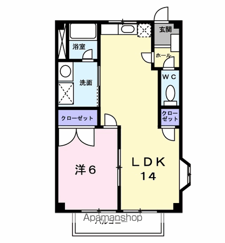 サンシャイン・ドエル(1LDK/1階)の間取り写真