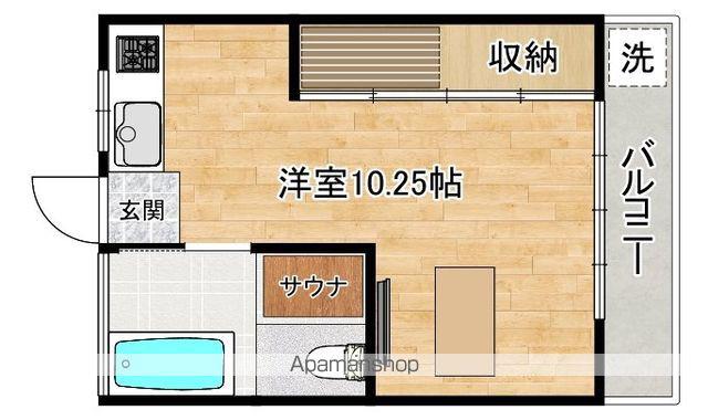 サンハイム若葉(ワンルーム/2階)の間取り写真