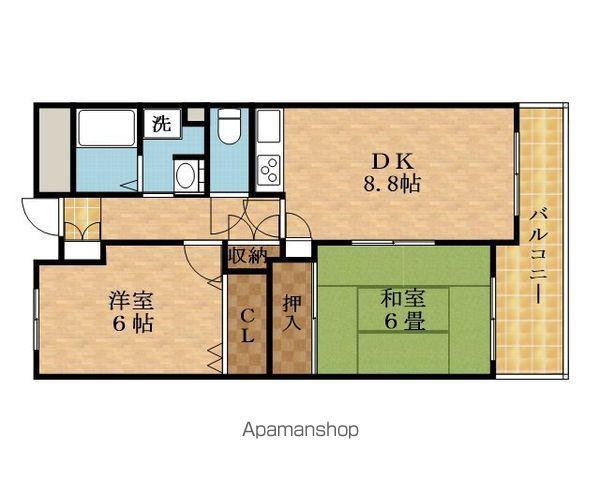 サンシード城東(2DK/3階)の間取り写真