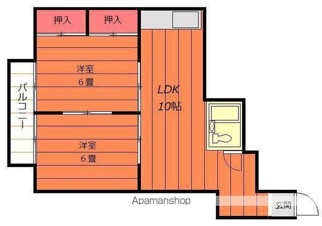 たかおマンション(2LDK/3階)の間取り写真