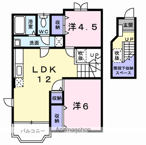 フロレスタ・パティオ(2LDK/2階)の間取り写真