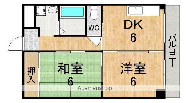 星和台プラザ(2DK/3階)の間取り写真