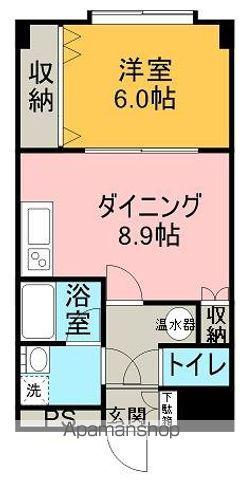 グリーンリバーⅢ(1DK/5階)の間取り写真