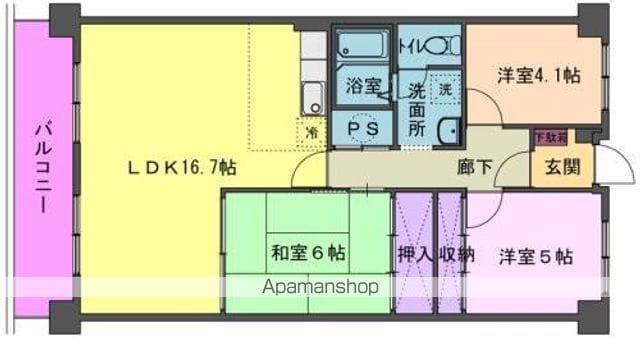 パークサイド・ヴィュー(3LDK/3階)の間取り写真