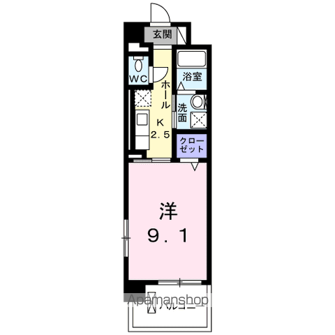 MODE EIGHT Ⅱ(1K/1階)の間取り写真
