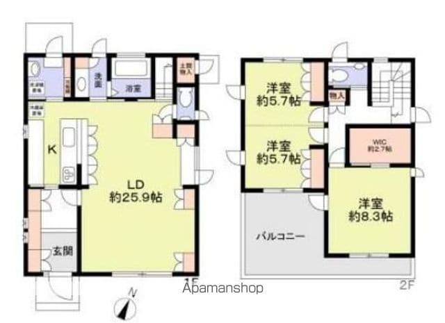 総武・中央緩行線 荻窪駅 徒歩15分 2階建 築15年(3LDK)の間取り写真