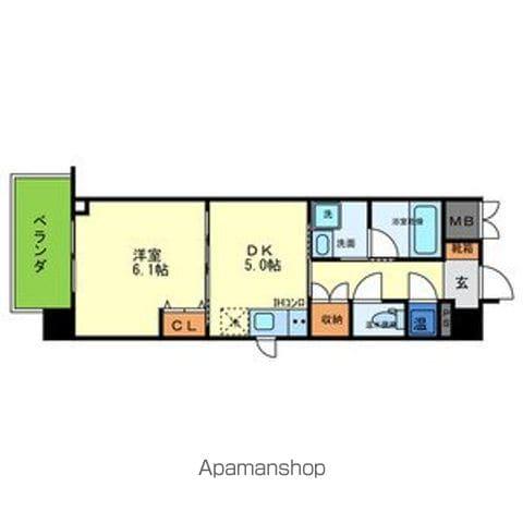 和宏一輝(1DK/4階)の間取り写真