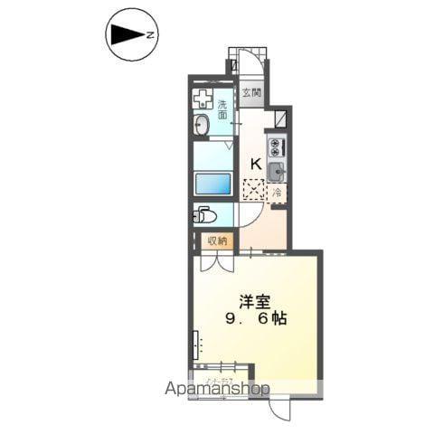 ヴェルジェⅩ(1K/1階)の間取り写真