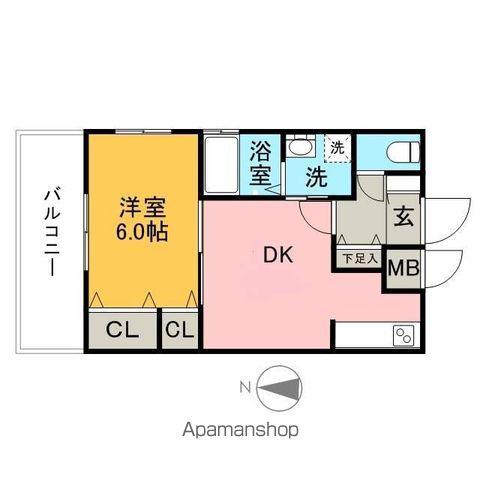 レジディア博多2(1DK/9階)の間取り写真