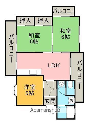 田窪マンション(3LDK/4階)の間取り写真