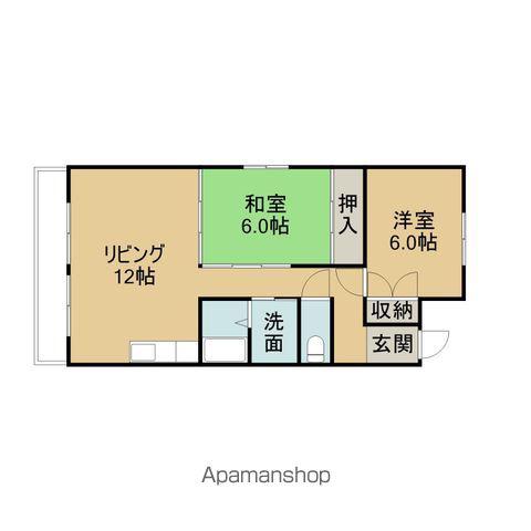 ローレル豊前(2LDK/5階)の間取り写真