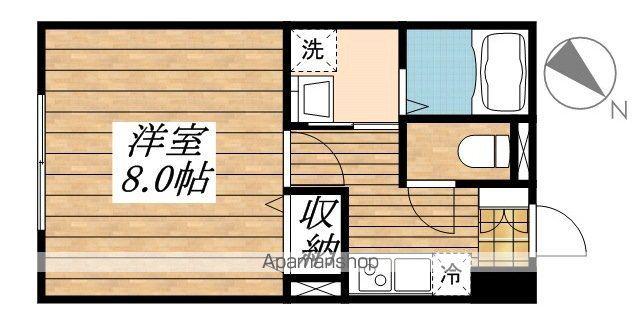 アムール エビス(1K/2階)の間取り写真