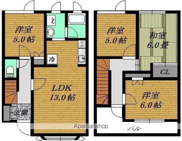 ハイツタネカワⅠ(4LDK)の間取り写真