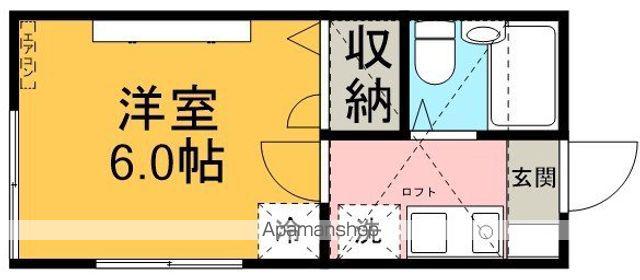 グランモア西原(1K/1階)の間取り写真