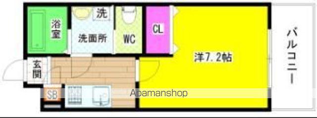 GURAND E TERNA福岡警固(ワンルーム/4階)の間取り写真