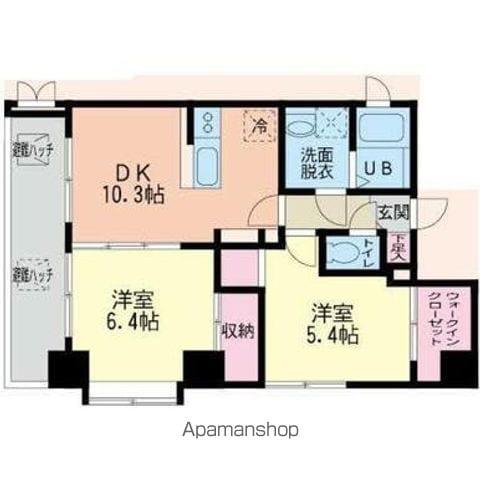 アンジュオル中央(2LDK/4階)の間取り写真
