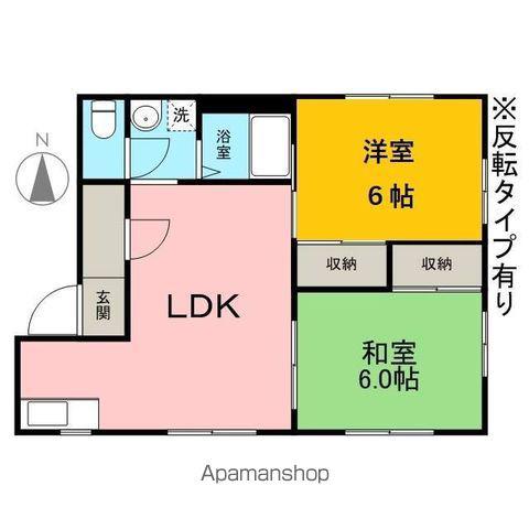 グランシャリオB(2LDK/2階)の間取り写真