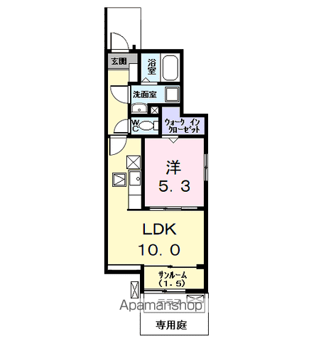 コートハイムKⅡ(1LDK/1階)の間取り写真