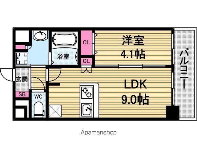 プレサンス大手前ピリオド(1LDK/8階)の間取り写真