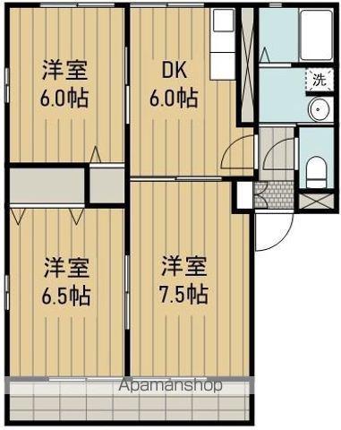 富士塚8番館Ⅱ(3DK/2階)の間取り写真