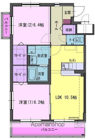 ヴィダ・リカ花園(2LDK/2階)の間取り写真