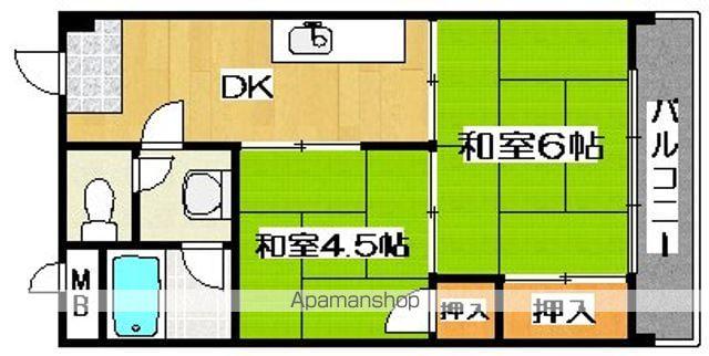 マンション南住吉(2DK/1階)の間取り写真
