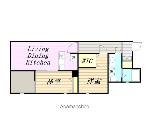 ソネット東船橋(2LDK/1階)の間取り写真