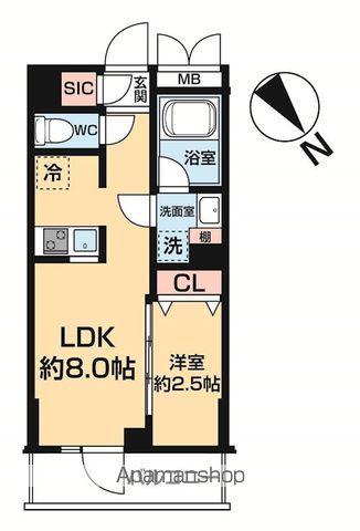 ハーモニーレジデンス中野若宮(1LDK/3階)の間取り写真