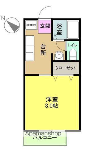 コスモハイムD(1K/2階)の間取り写真